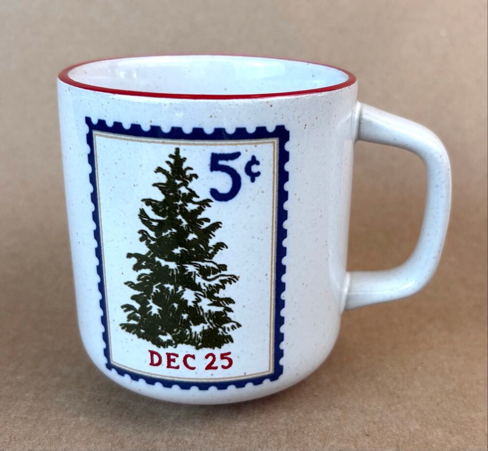 Vintage-look Christmas Stamp mug, Hearth and Hand with Magnolia